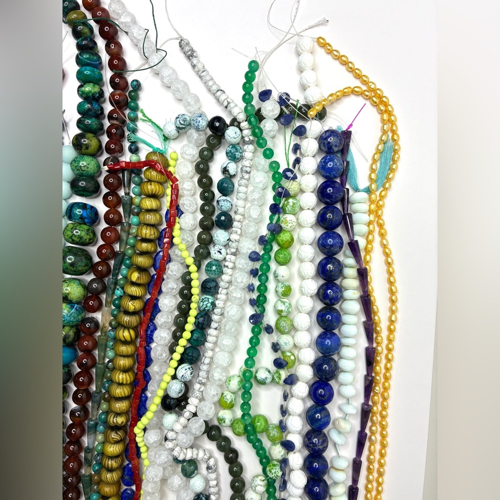 Multicolor Bead Strand Lot - Assorted Gemstone & … - image 3